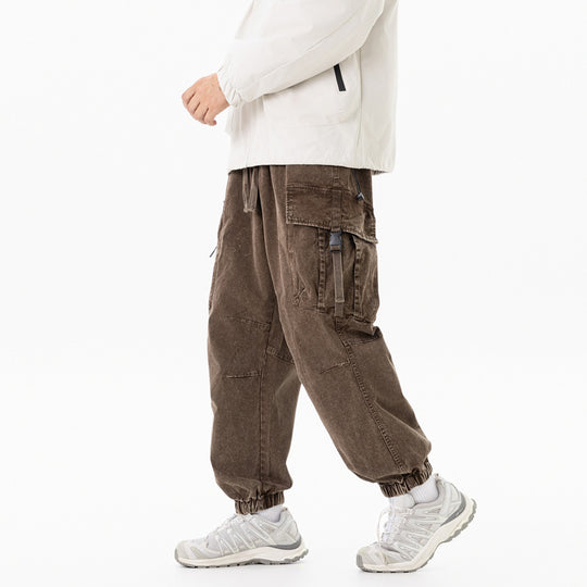 Herren Utility-Cargo-Jogger mit Gummibund, Mehrfachtaschen und Kordelzug Nord Taschen