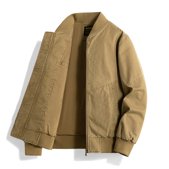 Men's  relaxed cotton-twill bomber jacket with reinforced seam panels and ribbed cuff hem Nord Taschen