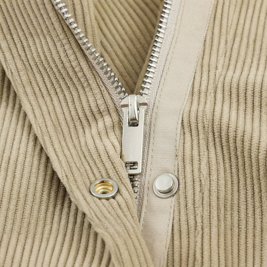 Damen Cordjacke aus Kord mit Taillengürtel und Druckknopfverschlüssen Nord Taschen