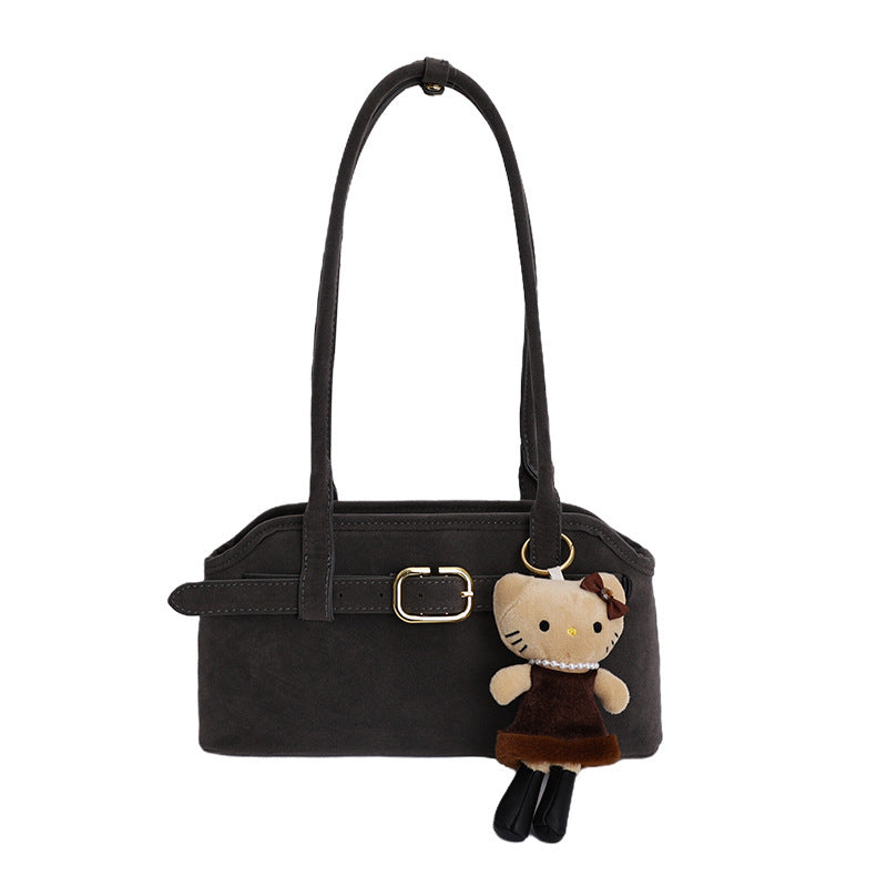 Damen Handtasche aus luxuriösem Veloursleder mit verstellbarem Schulterriemen Nord Taschen