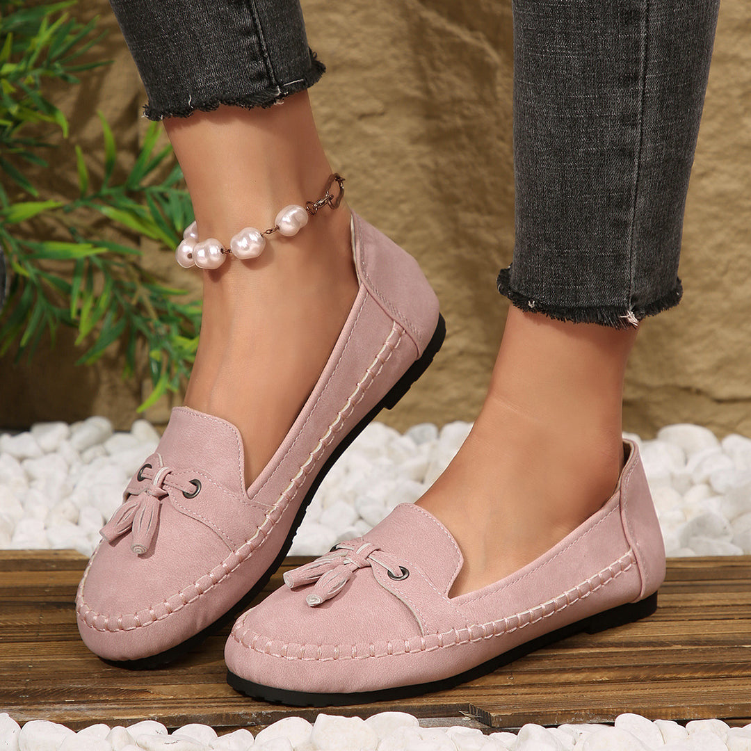 Damen  klassische Mokassin-Slipper mit Quasten und weichem Komfortfußbett Nord Taschen