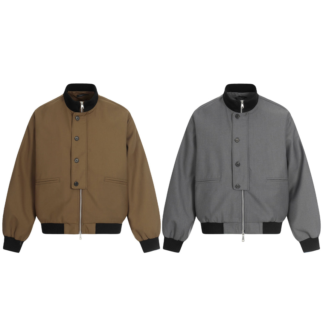 Unisex Kurze Boxy‑Bomberjacke mit verdeckter Reißverschluss‑Front und hohem Rippkragen Nord Taschen