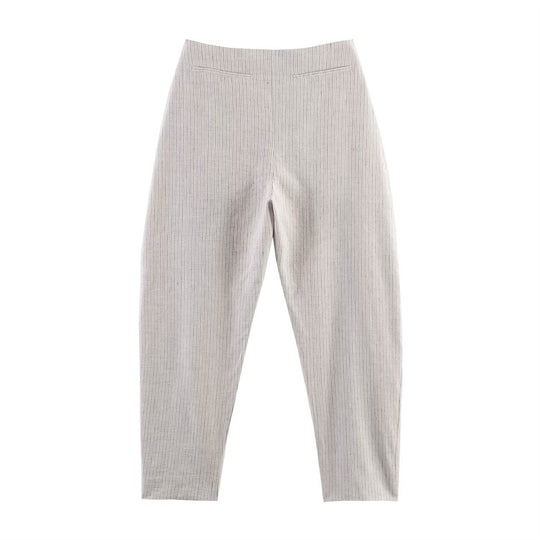 Damen Hochtaillierte Plissee-Hose mit weitem Sitz und schmaler Knöchelpartie Nord Taschen