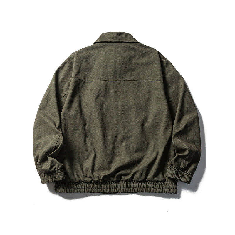 Herren Boxy-Fieldjacke im Utility-Look mit Stehkragen, durchgehendem Reißverschluss und elastischem Saum Nord Taschen