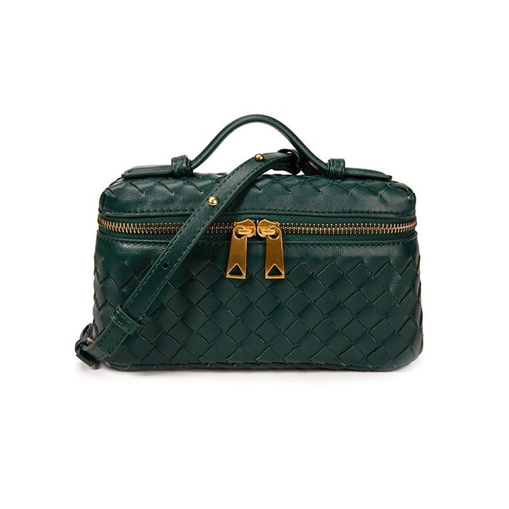 Damen Umhängetasche aus hochwertigem geflochtenem Leder mit eleganter Kettenapplikation Nord Taschen