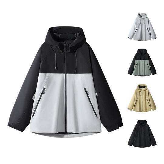 Unisex Wasserabweisende zweifarbige Softshell-Jacke mit Kapuze Nord Taschen