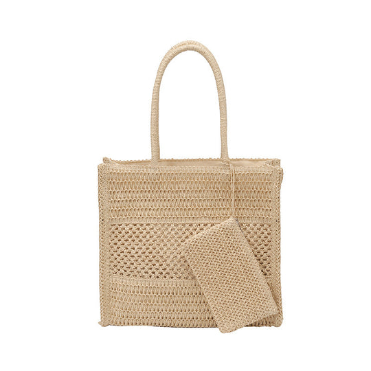 Damenhandtasche aus handgewebtem Naturmaterial mit praktischem Innenfach Nord Taschen