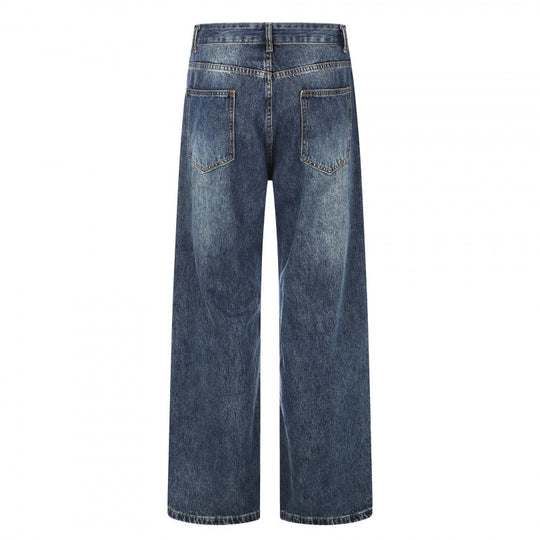 Damen Highwaist-Jeans im Wide-Leg-Schnitt mit Used- und Destroyed-Details Nord Taschen