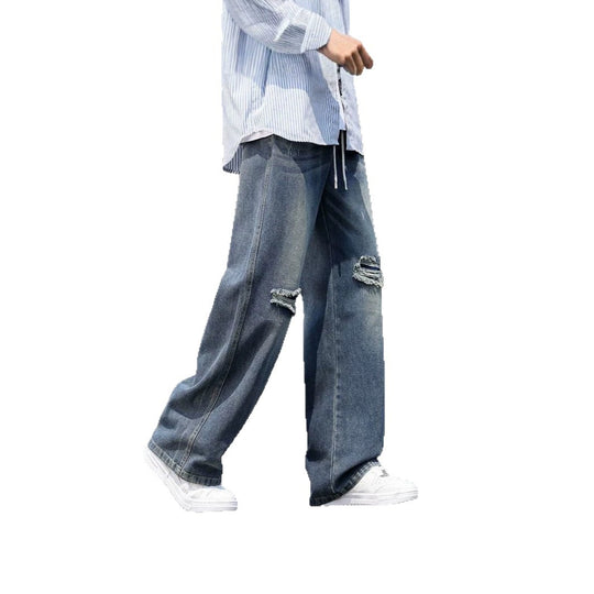 Herren Weitgeschnittene Destroyed Jeans Nord Taschen