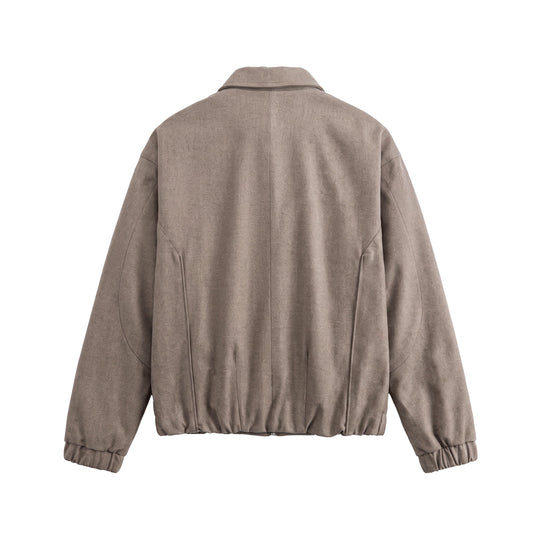 Herren Kurz geschnittener Wollmix‑Blouson mit verdeckter Druckknopfblende Nord Taschen
