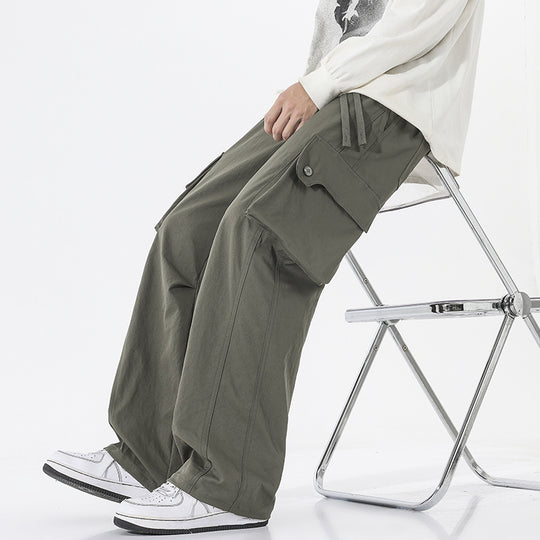 Herren Weite Twill-Cargohose mit Kordelbund und großen Patten-Taschen Nord Taschen