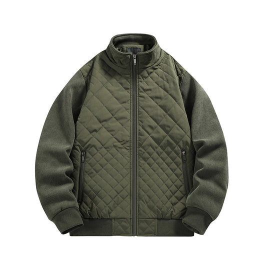 Herren gesteppte Hybridjacke mit Stehkragen und Strickärmeln Nord Taschen