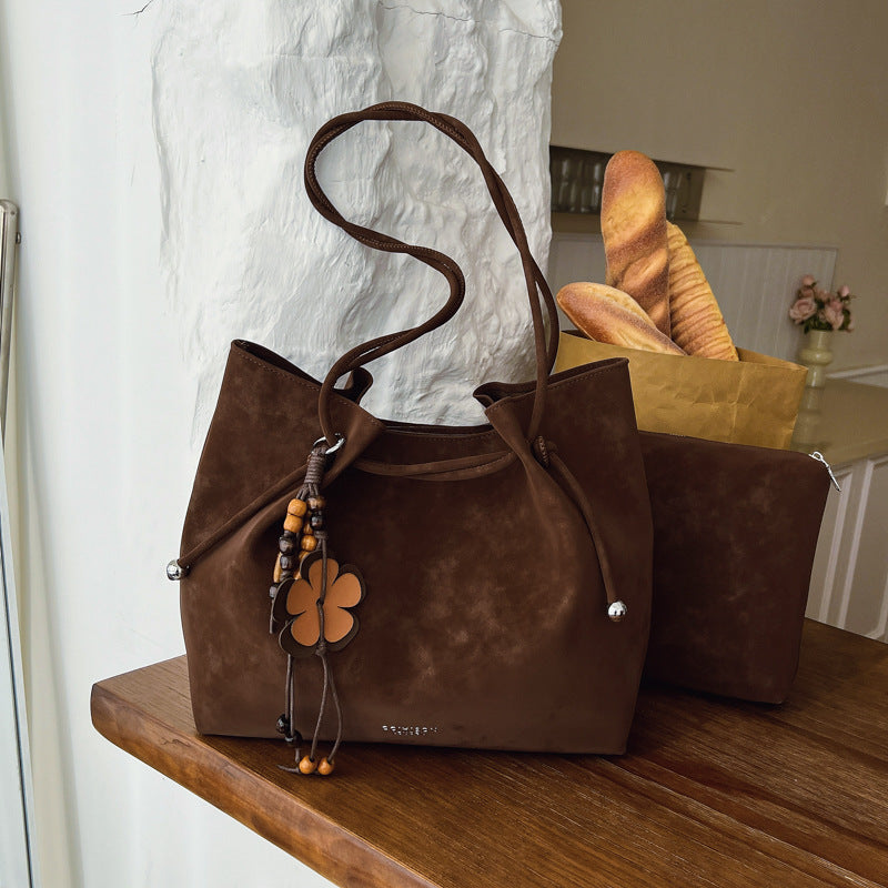 Damen Veloursleder Handtasche Nord Taschen