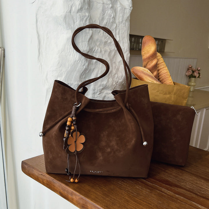 Damen Veloursleder Handtasche Nord Taschen