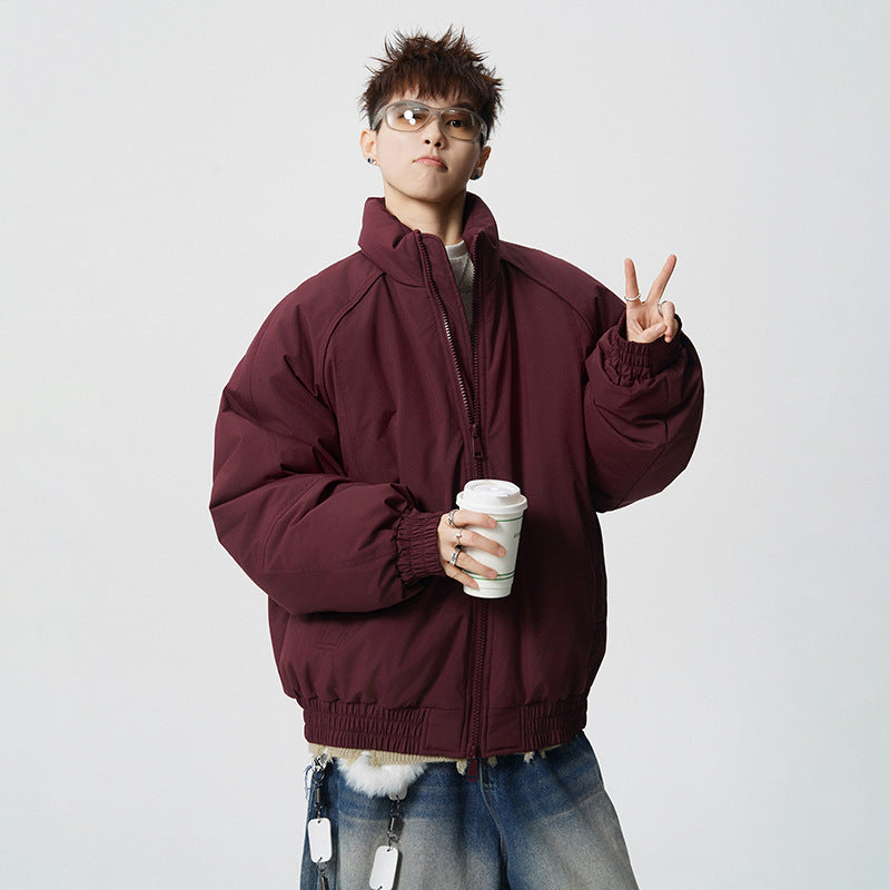 Herren Oversized Windjacke mit Stehkragen und elastischen Bündchen Nord Taschen