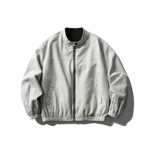 Unisex Leichte Oversize-Bomberjacke aus Strukturstoff mit Stehkragen und elastischem Saum Nord Taschen