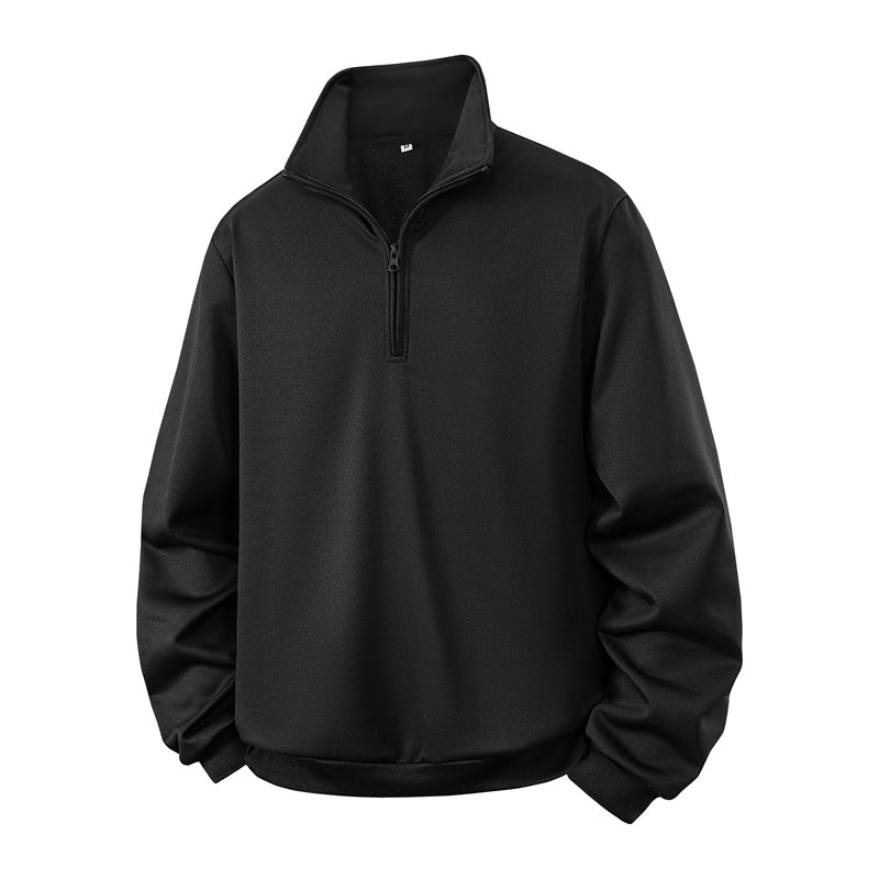 Herren Halbzip-Sweatshirt mit Stehkragen und Rippbündchen Nord Taschen
