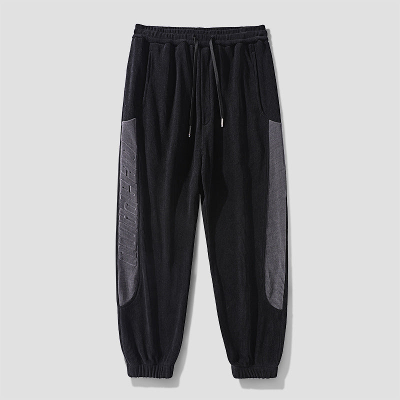 Herren Cordhose im Joggingstil mit seitlichen Panel‑Einsätzen und Kordelzug Nord Taschen
