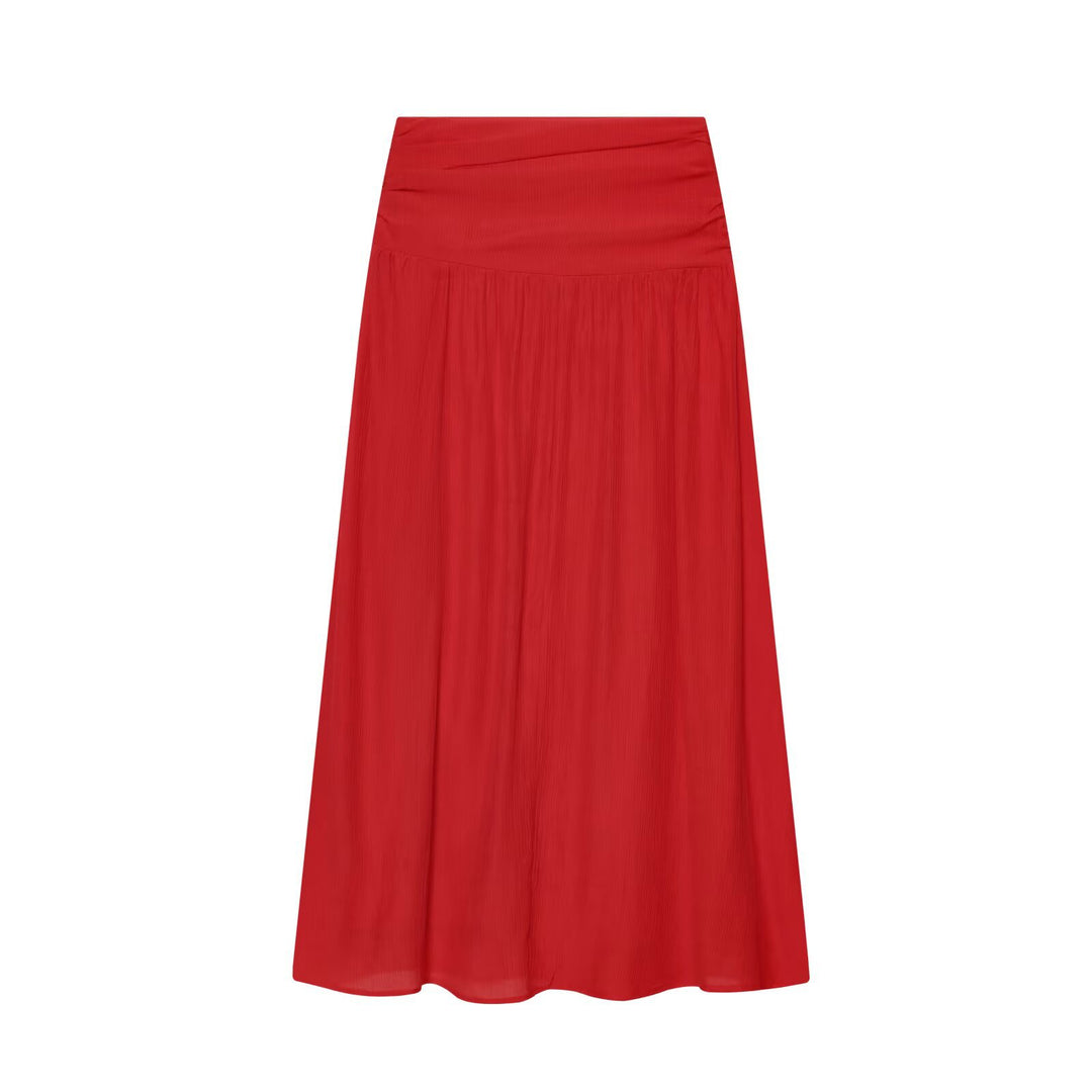Damen Leichtes plissiertes Crop-Top mit Rüschenkragen und Kordelzug Nord Taschen