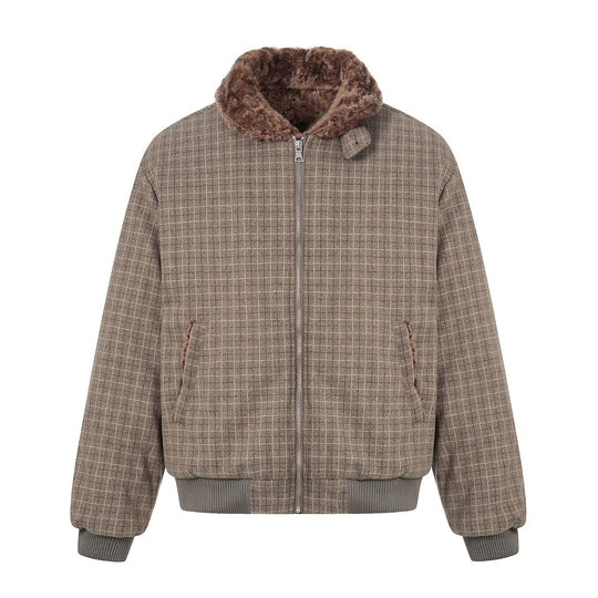 Herren Kurzer Boxy-Blouson im Wollmix mit Teddykragen und Karosteppung Nord Taschen