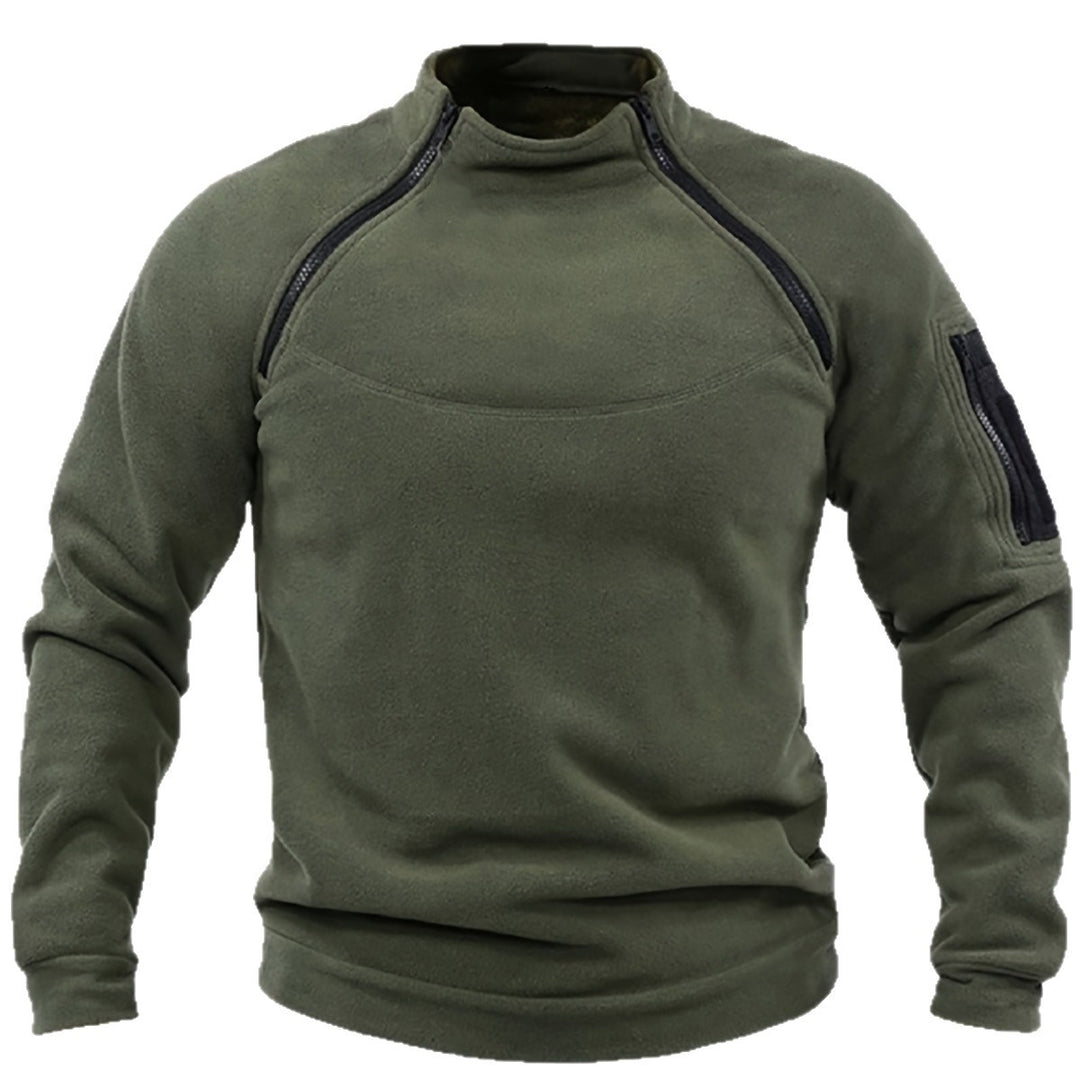 Herren Thermischer Fleece‑Halbzippullover mit Utility‑Ärmeltasche & Schulterreißverschlüssen Nord Taschen