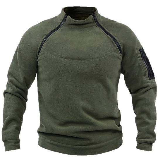 Herren Thermischer Fleece‑Halbzippullover mit Utility‑Ärmeltasche & Schulterreißverschlüssen Nord Taschen