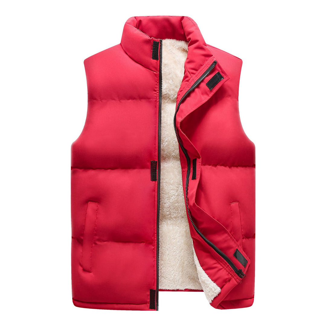 Damen Wattierte Ärmellose Thermo‑Weste mit Sherpa‑Innenfutter und hohem Stehkragen Nord Taschen