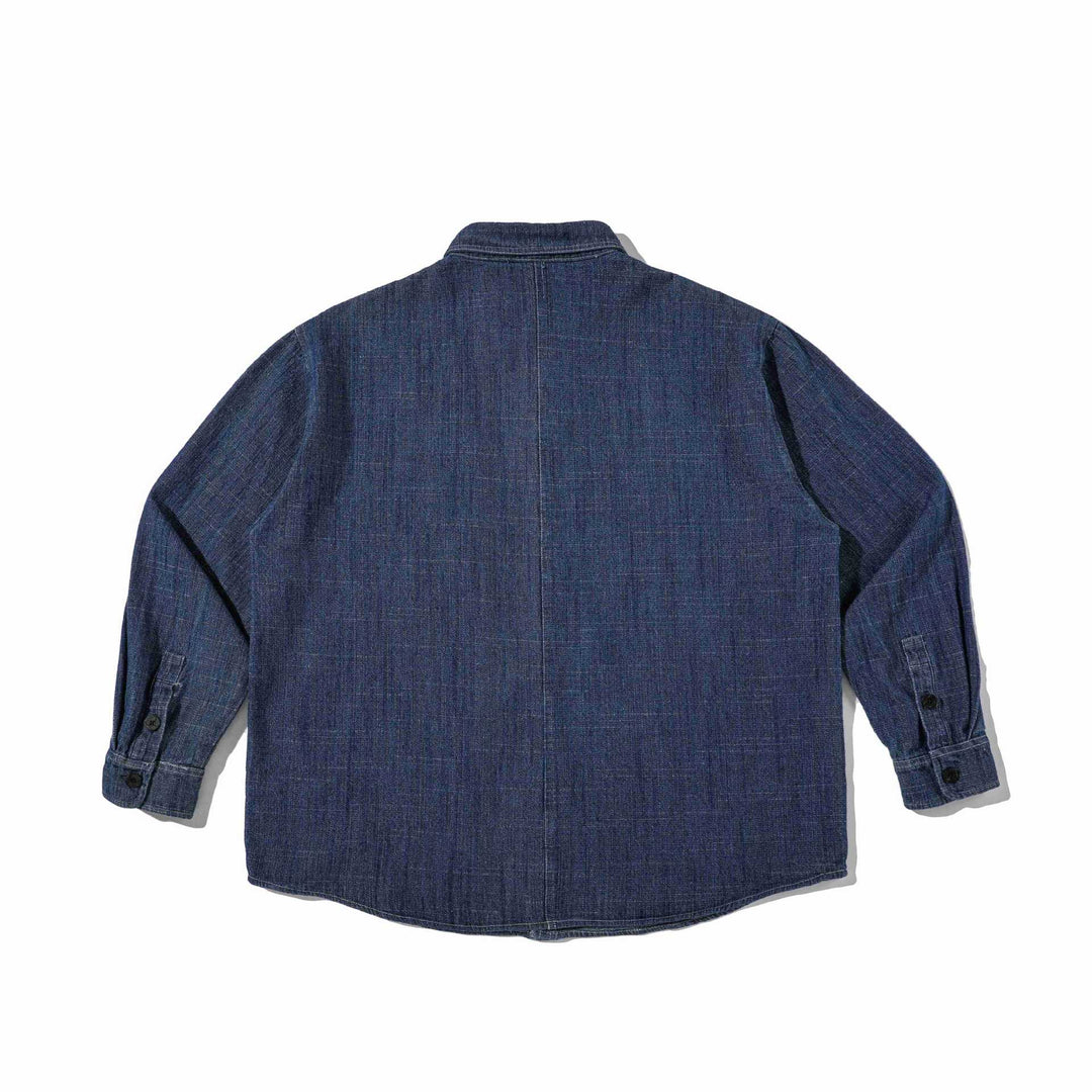 Herren Robustes Denim-Worker-Overshirt mit Brusttaschen und Hemdkragen Nord Taschen