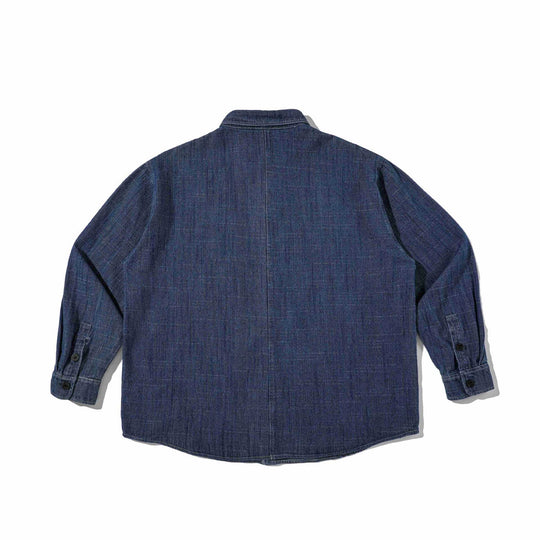 Herren Robustes Denim-Worker-Overshirt mit Brusttaschen und Hemdkragen Nord Taschen