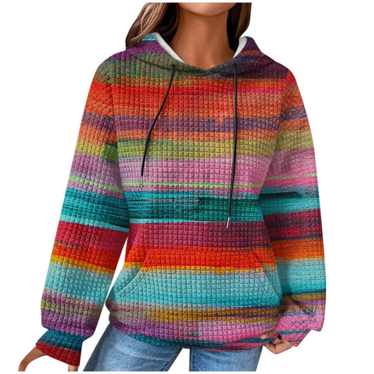 Damen Modischer Kapuzenpullover im Karodesign Nord Taschen