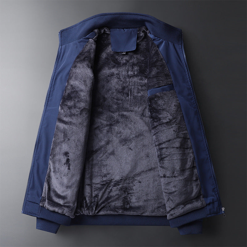 Herren urbaner Thermo-Zipblouson mit Teddyfleece-Innenfutter, Stehkragen und Reißverschlusstaschen Nord Taschen