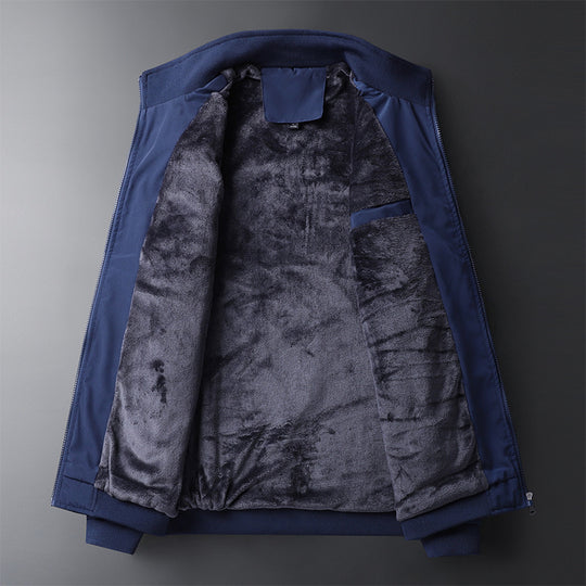 Herren urbaner Thermo-Zipblouson mit Teddyfleece-Innenfutter, Stehkragen und Reißverschlusstaschen Nord Taschen