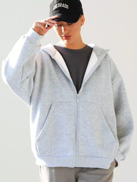 Damen Zip-Hoodie mit lässigem Schnitt und großen Taschen Nord Taschen