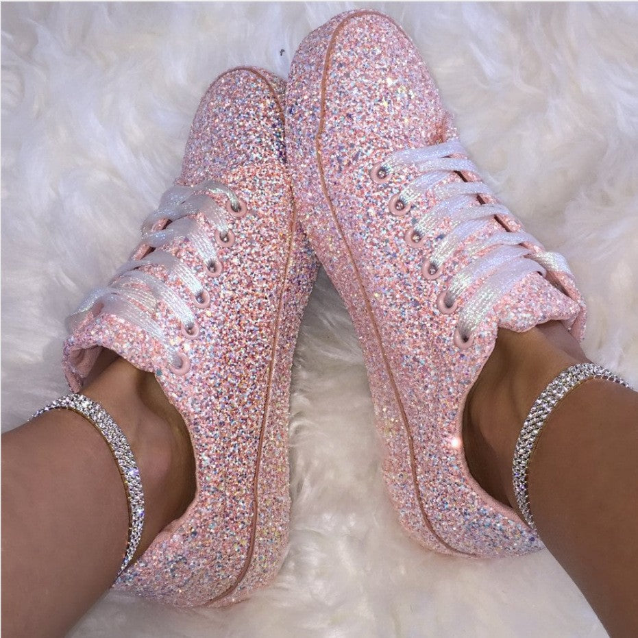 Damen Glitzernde Sneaker mit atmungsaktiver Sohle und zusätzlichem Komfort