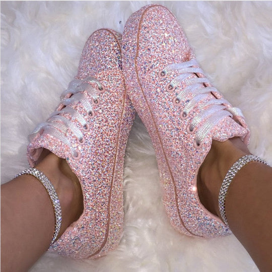 Damen Glitzernde Sneaker mit atmungsaktiver Sohle und zusätzlichem Komfort