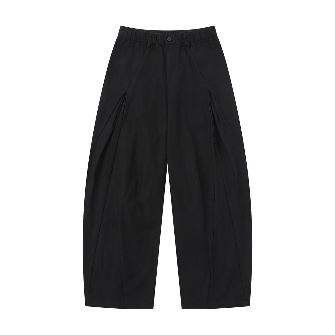 Damen Weite Culotte-Hose mit dekorativen Falten und elastischem Bund Nord Taschen