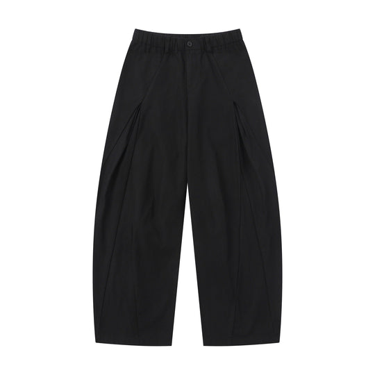 Damen Weite Culotte-Hose mit dekorativen Falten und elastischem Bund Nord Taschen