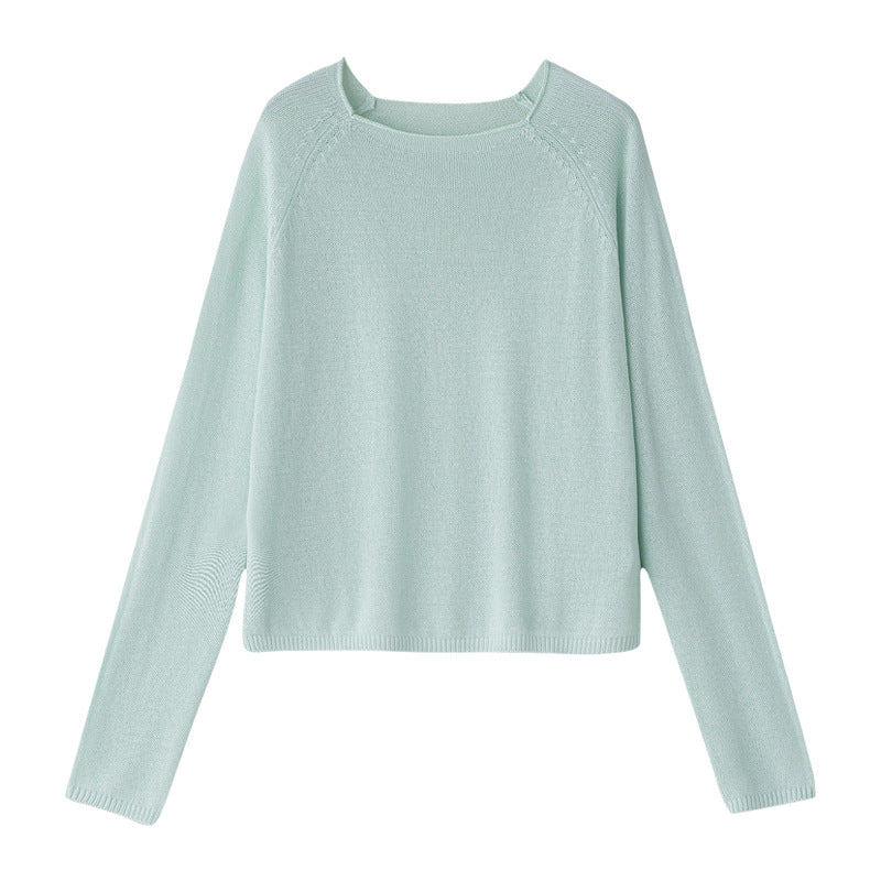 Damen Feinstrickpullover mit Raglanärmeln und weiter Passform Nord Taschen