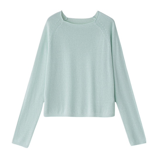 Damen Feinstrickpullover mit Raglanärmeln und weiter Passform Nord Taschen