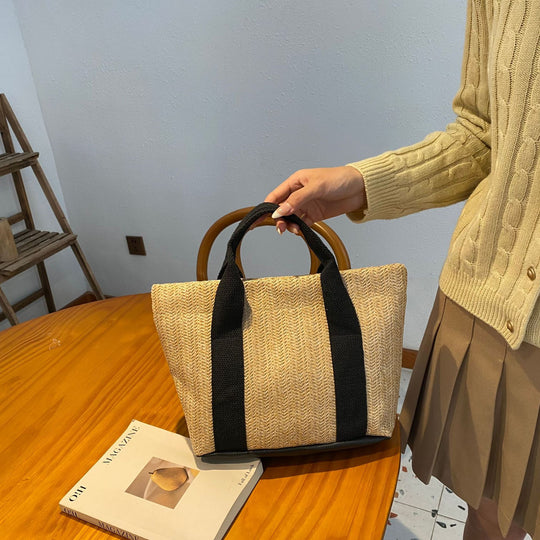 Damen stilvolle Tragetasche aus natürlichem Material Nord Taschen