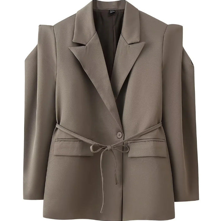Damen 1100+ taillierter Blazer mit Tunnelzug, schmaler Kordel und Pattentaschen Nord Taschen