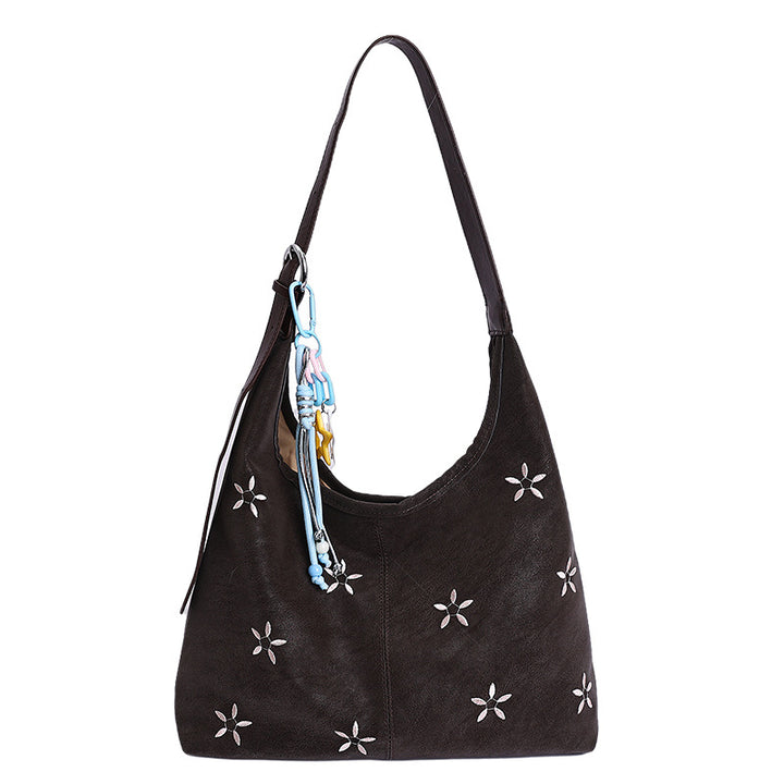 Damen modische Schultertasche mit buntem Anhänger Nord Taschen