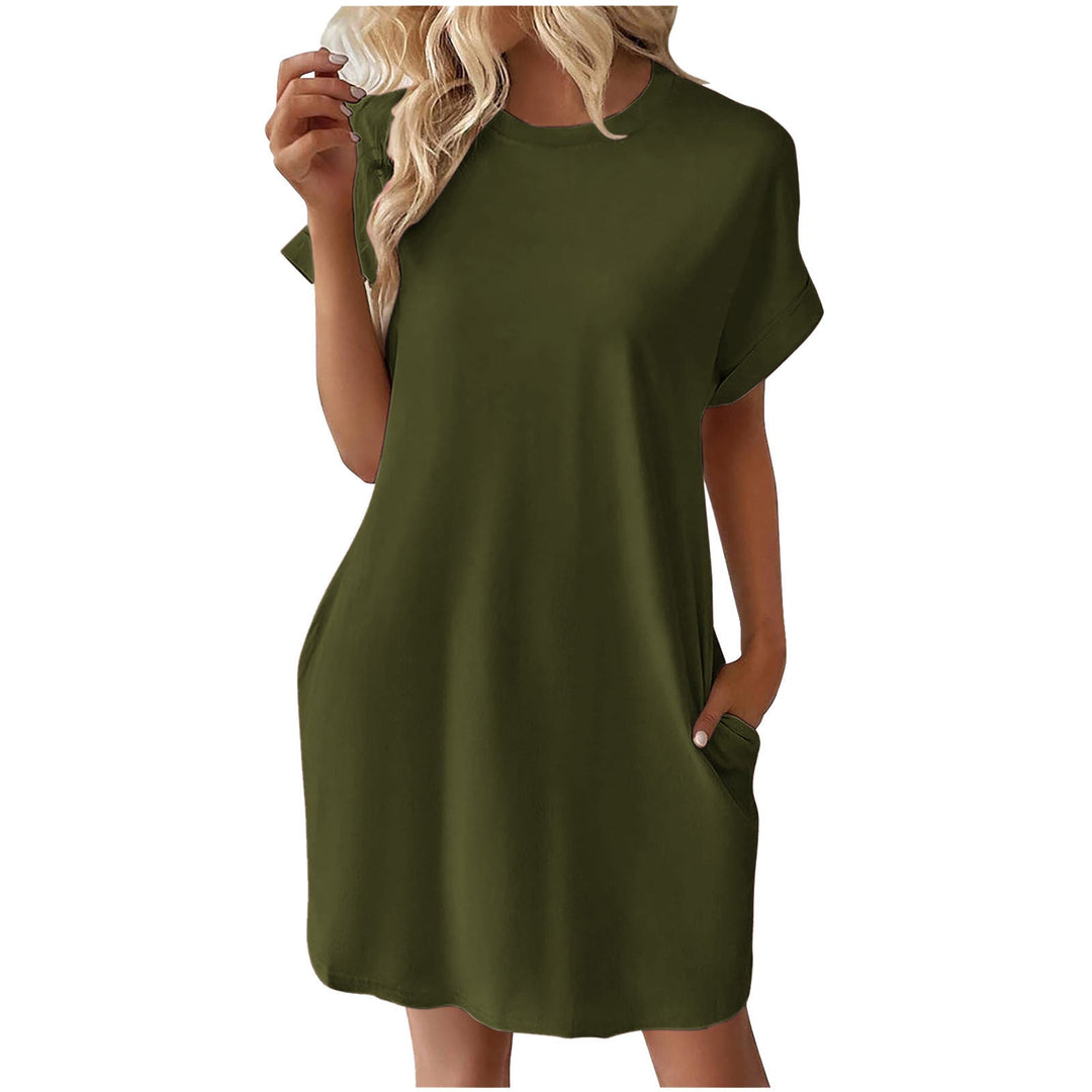 Damen lässiges T-Shirt Kleid mit praktischen Taschen