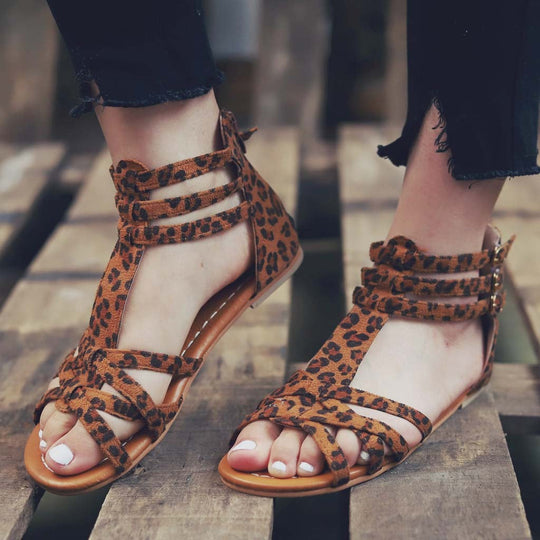 Damen verstellbare Freizeit-Sandalen mit buntem Design und komfortablem Fußbett Nord Taschen