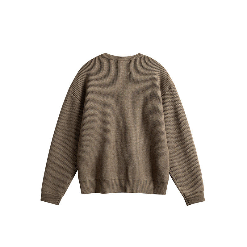 Damen Oversize-Rippenstrick-Cardigan mit Rundhals und durchgehender Knopfleiste Nord Taschen