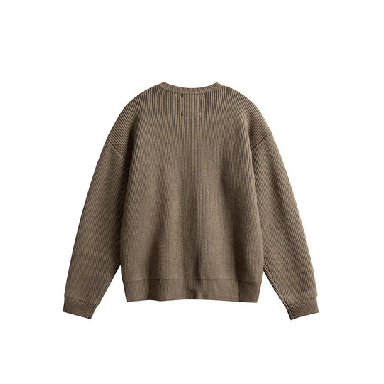 Damen Oversize-Rippenstrick-Cardigan mit Rundhals und durchgehender Knopfleiste Nord Taschen