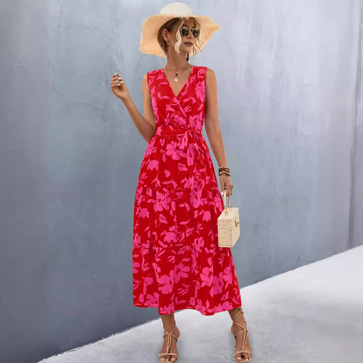 Damen Wickelkleid mit floralem Muster und eleganter Raffung