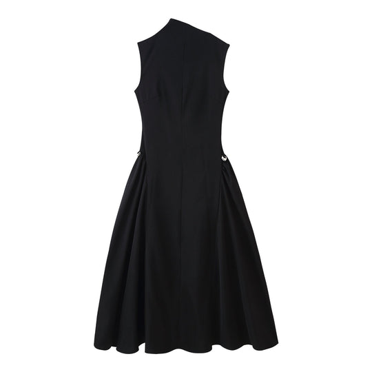 Damen A-Linien Kleid mit asymmetrischem Ausschnitt und eleganten Falten Nord Taschen