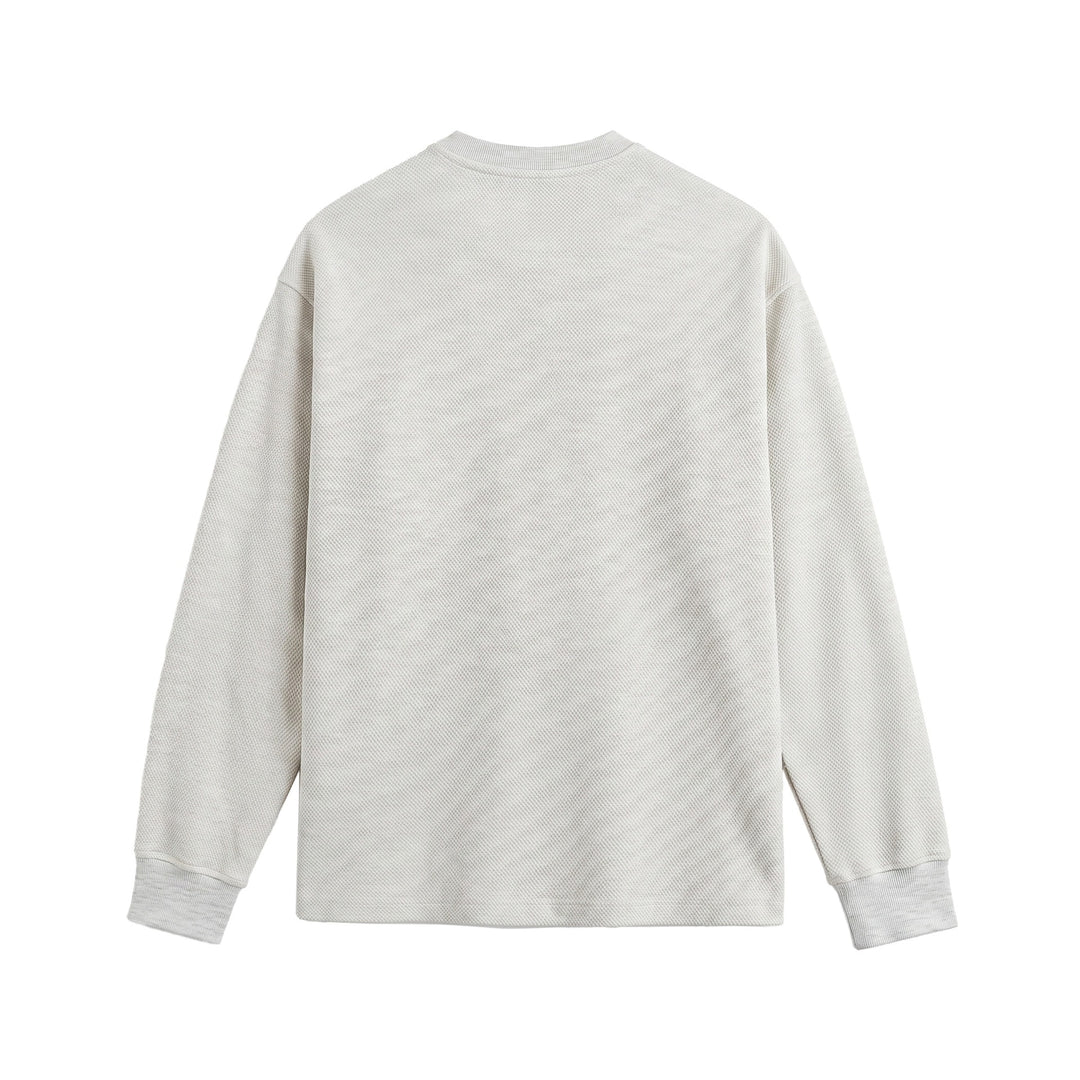 Unisex Strukturierter Henley-Pullover mit Knopfleiste und geripptem Stehkragen Nord Taschen