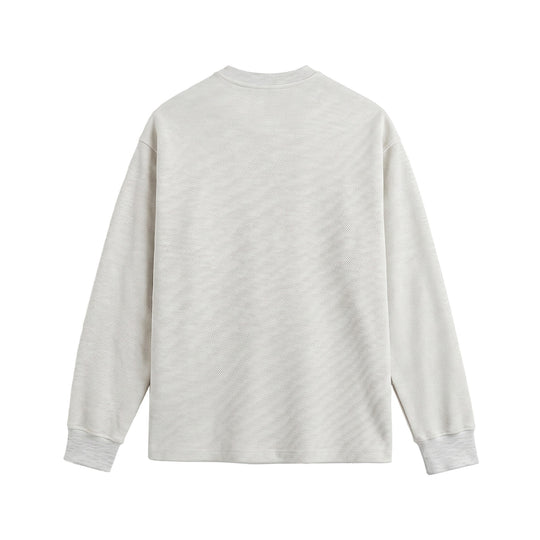 Unisex Strukturierter Henley-Pullover mit Knopfleiste und geripptem Stehkragen Nord Taschen
